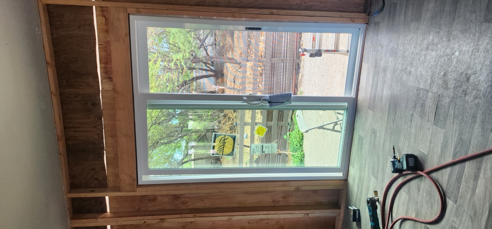 New sliding door installed at the back of Unit D